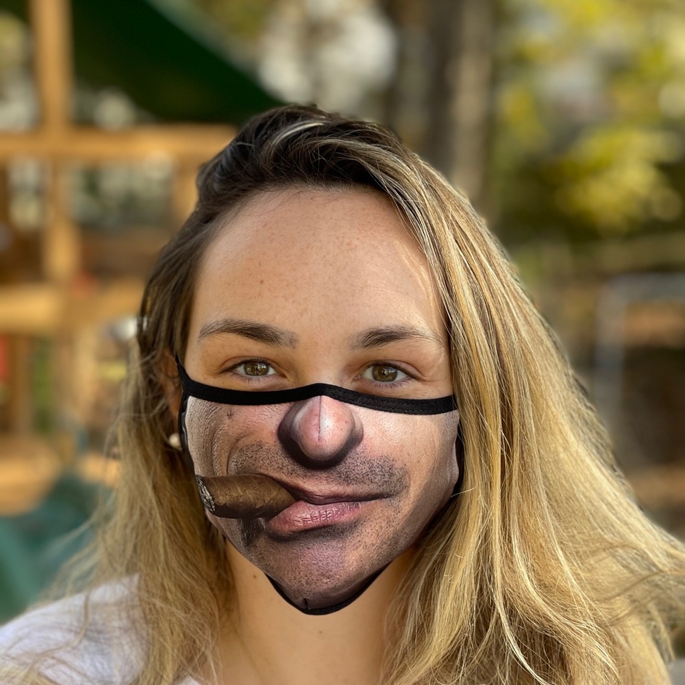 Funny real looking digital print face mask